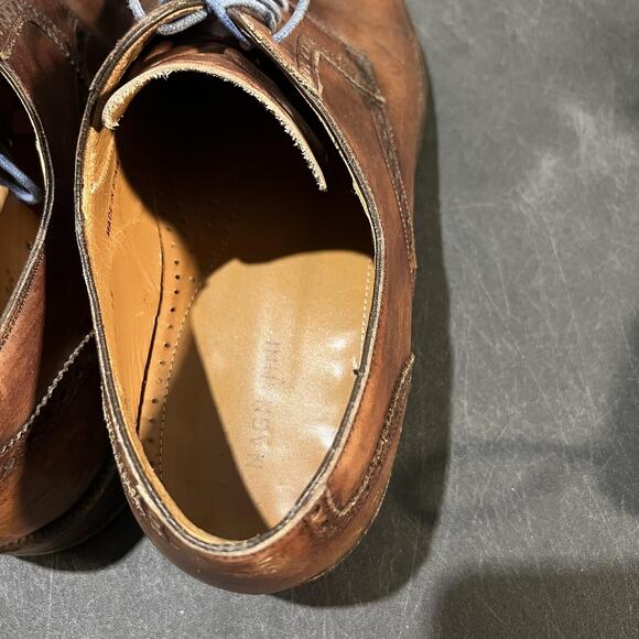 Magnanni Oxford Shoes Mens Size 13 Brown Cap Toe Brogue Leather Dress 10113